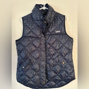 Columbia PFG Harborside Diamond Quilted Vest Polka Dot Womens Size Medium